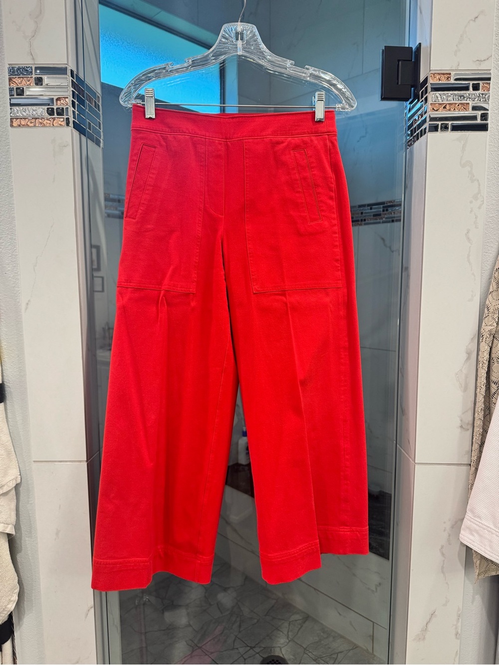 SPANX Red Wide-Leg Cropped Pants
